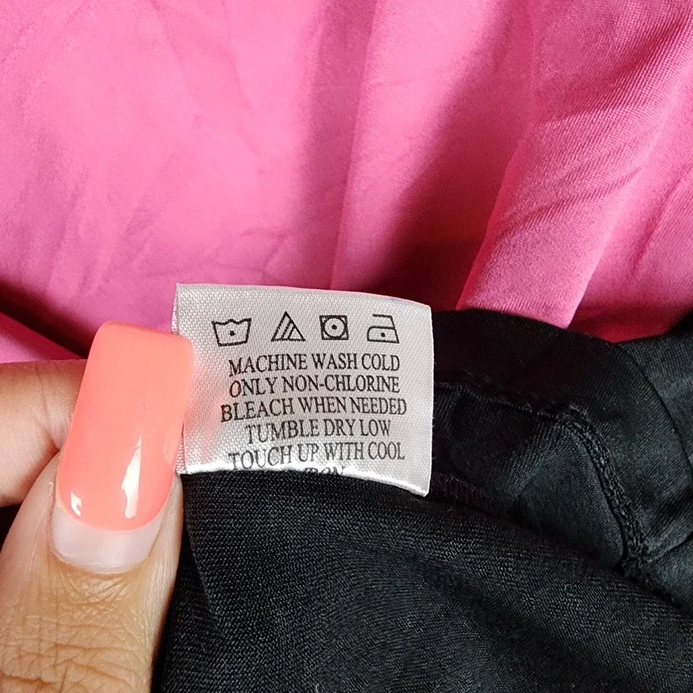 Ryka T-Shirt Womens 2X Athleisure Pink Black Colorblock Logo EUC